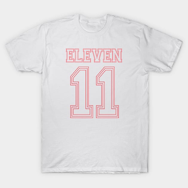 Stranger Things Eleven Team Number T-Shirt by Rebus28